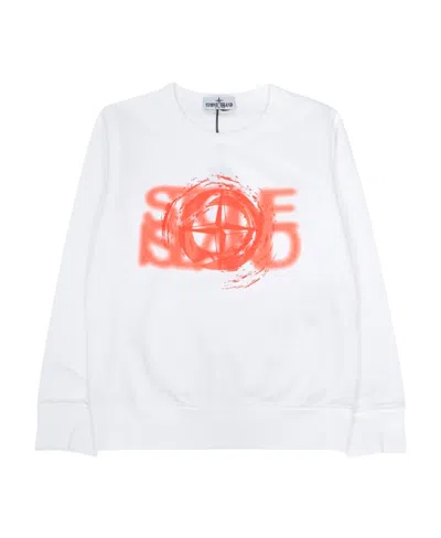 Stone Island Long-sleeved Sweater In White