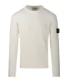 Stone Island Wool Blend Sweatshirt With Iconic Logo Patch And Timeless Design In White