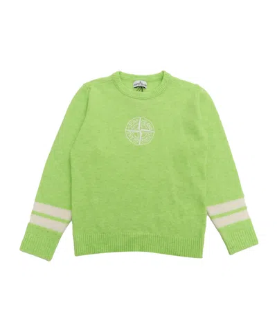 Stone Island Long-sleeved Sweater In Yellow