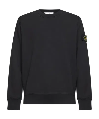 Stone Island Long-sleeved Sweatshirt In Black