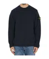 Stone Island Heavy Cotton Crewneck Sweatshirt In Blue