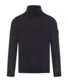 Stone Island Compass Logo Turtleneck Sweater In Black