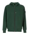 Stone Island Long-sleeved Zip-up Sweatshirt In Green