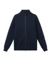 Stone Island Zip-front Wool Sweatshirt In Blue