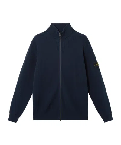 STONE ISLAND STONE ISLAND LOGO PATCH ZIP-UP CARDIGAN