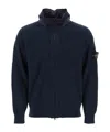 Stone Island Long-sleeved Zipper Cardigan In Blue
