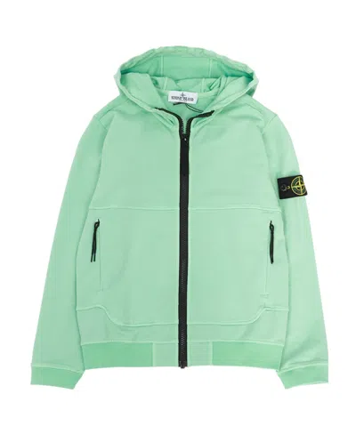 Stone Island Long-sleeved Zipper Casual Jacket In Green