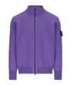 Stone Island Long-sleeved Zipper Sweater In Purple
