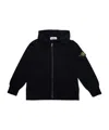 Stone Island Long-sleeved Zipper Sweatshirt In Black