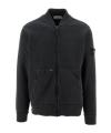 Stone Island Long-sleeved Zipper Sweatshirt In Black