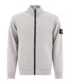 Stone Island Long-sleeved Zipper Sweatshirt In Gray