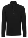 Stone Island Lambswool Polo Shirt In Black