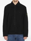 Stone Island Overshirt In Wool Blend In Black