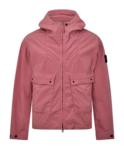 Stone Island Long-length Parka In Pink