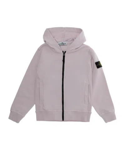 Stone Island Kids' Long-sleeve Zip-up Sweatshirt In Gray