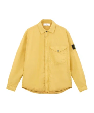 Stone Island Long-sleeved Casual Jacket In Yellow