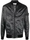 Stone Island Loog-patch Bomber Jacket In Black