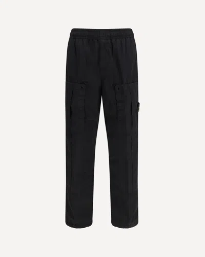 Stone Island Pantaloni Cargo Loose In Black