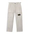 Stone Island Loose-fit Cargo Trousers With Adjustable Waist Straps In Gray