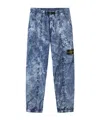 Stone Island Loose Fit Cargo Trousers With All-over Pigment Motif And Belt In Blue