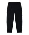 Stone Island Loose-fit Cargo Trousers With Elasticated Zipped Cuffs In Black