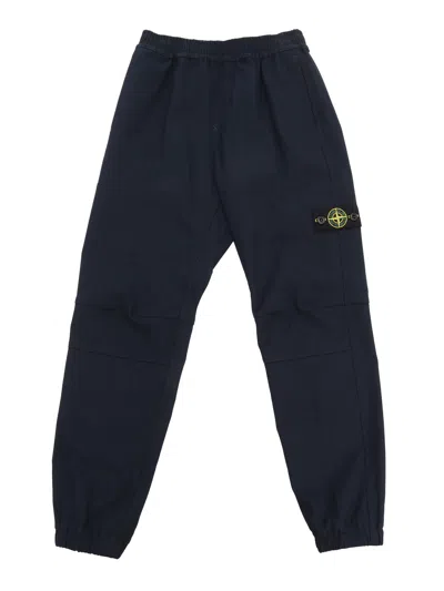 Stone Island Kids' Loose Fit Trousers In Blue