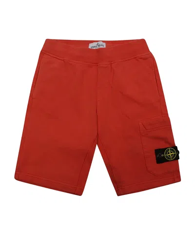 Stone Island Loose Waist Shorts In Orange