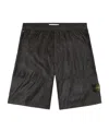 Stone Island Loose-wide-leg Bermuda Shorts With Elasticated Waistband In Gray