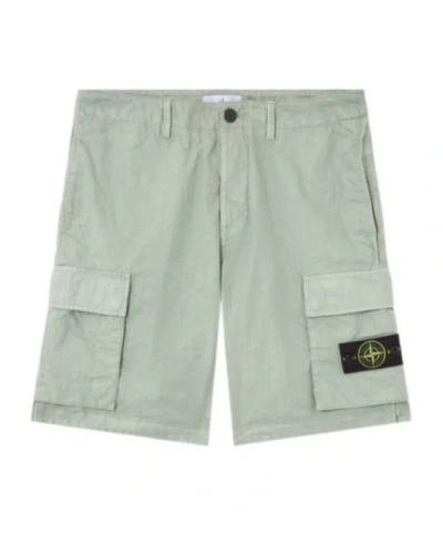 Stone Island Loose-wide-leg-fit Cargo Bermuda Shorts In Green