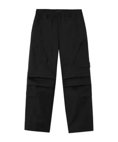Stone Island Loose-fit Cargo Trousers In Black