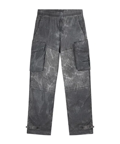 Stone Island Loose-fit Cargo Trousers With Iridescent Finish In Brown