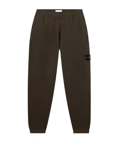 Stone Island Loose-fit Joggers With Pockets And Elasticated Cuffs In Brown