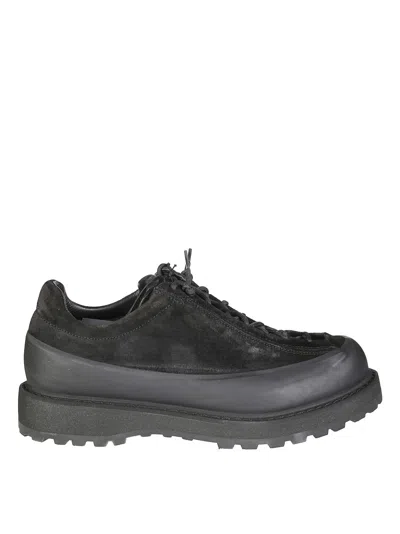 Stone Island Low-profile Black Suede Sneaker In Gray