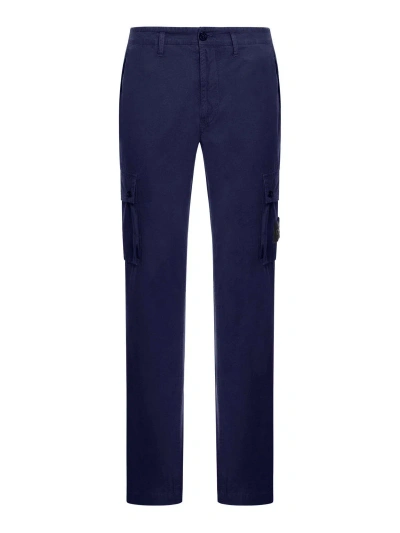 Stone Island Low-rise Slim Trousers In Blue