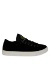 Stone Island Black Low Top Sneakers With Logo Patch On The Tongue In Suede Man In Black