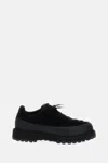 Stone Island Suede Leather Sneakers In Black