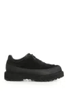 Stone Island Textured Black Sneakers With Suede Upper In Black