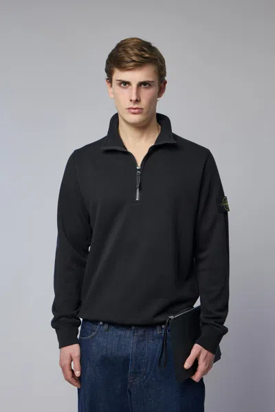 Stone Island Ls Polo In Black