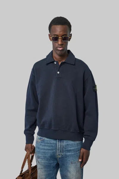 Stone Island Ls Polo In Blue