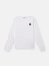 Stone Island Slim Fit Long Sleeve T-shirt With Compass Patch In White