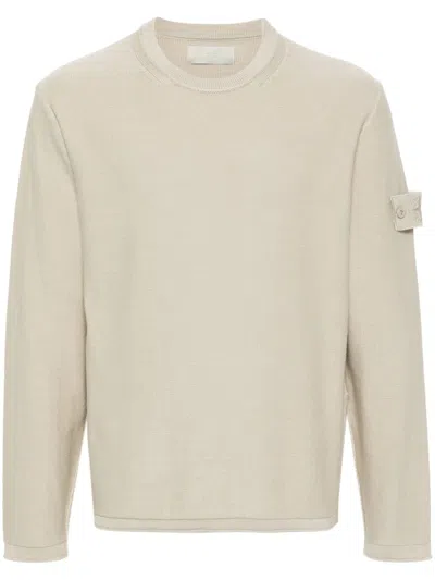 Stone Island Luxurious Beige Cotton-cashmere Knit Sweater For Men In Tan