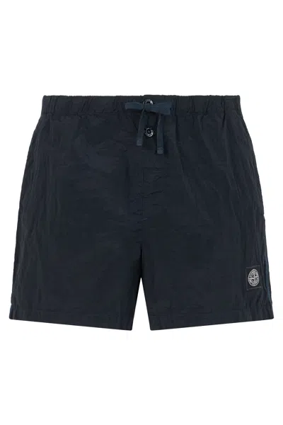 Stone Island Luxury Beach Shorts For Men In Blue