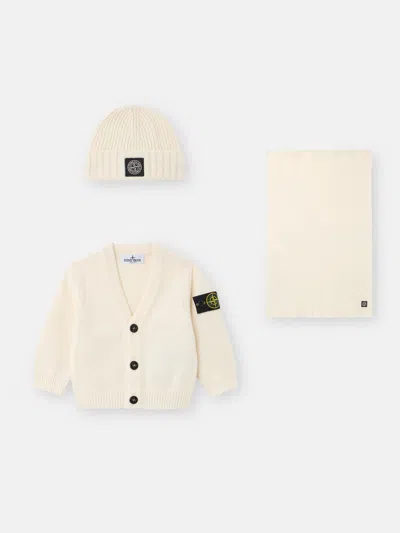 Stone Island M200001 Baby Kit In Wool Cashmere In Neutral