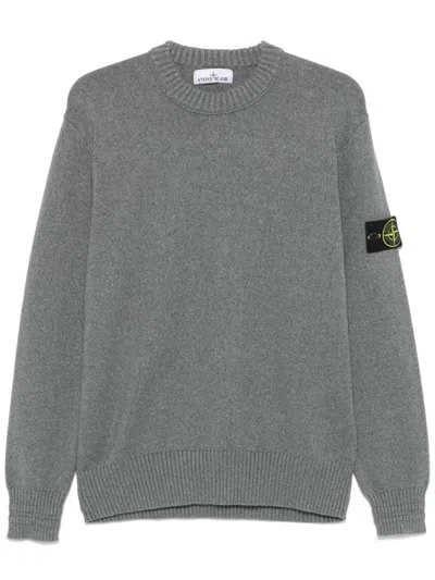 Stone Island Compass-motif Sweatshirt In Gray
