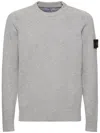 Stone Island Grey Jersey With Subtle Logo Patch In Grigio