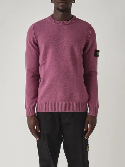 Stone Island Maglia Sweater In Viola