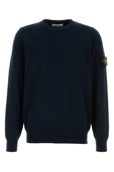 STONE ISLAND STONE ISLAND DARK BLUE COTTON SWEATER
