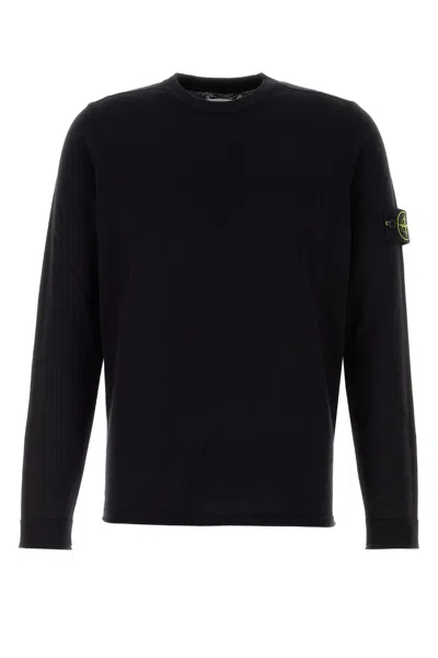 Stone Island Logo-patch Crewneck Jumper In Black