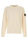 Stone Island Crew Neck Knitwear Sweater In Beige