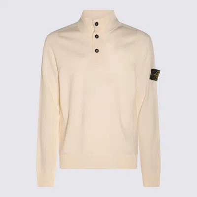 STONE ISLAND STONE ISLAND IVORY WOOL KNITWEAR